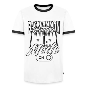 Mode gagnant Backgammon activé - T-shirt contrasté Homme - blanc/noir - Devant - AI Model Female 172 light (172cm) & AI Model Male 178 dark (178cm)