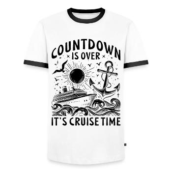 Countdown Is Over It's Cruise Time - Männer Kontrast-T-Shirt - Weiß/Schwarz - Vorne - AI Model Female 172 light (172cm) & AI Model Male 178 dark (178cm)