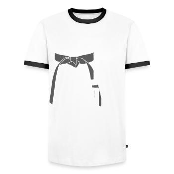 Ju-Jitsu Brasilian Jiu-Jitsu Joke BJJ - Männer Kontrast-T-Shirt - Weiß/Schwarz - Vorne - AI Model Female 172 light (172cm) & AI Model Male 178 dark (178cm)