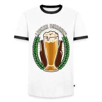 Lecker Bierchen - Männer Kontrast-T-Shirt - Weiß/Schwarz - Vorne - AI Model Female 172 light (172cm) & AI Model Male 178 dark (178cm)