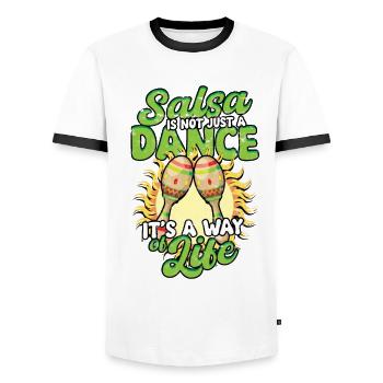 Salsa Is Not Just A Dance It's A Way Of Life - Männer Kontrast-T-Shirt - Weiß/Schwarz - Vorne - AI Model Female 172 light (172cm) & AI Model Male 178 dark (178cm)