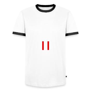 Misanthropist Dislike Grumpy Misanthrope - Men's Ringer Shirt - white/black - Front - AI Model Female 172 light (172cm) & AI Model Male 178 dark (178cm)