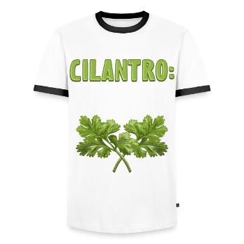 Anti Koriander Korianderhasser - Männer Kontrast-T-Shirt - Weiß/Schwarz - Vorne - AI Model Female 172 light (172cm) & AI Model Male 178 dark (178cm)
