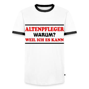 Altenpfleger Spruch Lustiges Altenpfleger Geschenk - Männer Kontrast-T-Shirt - Weiß/Schwarz - Vorne - AI Model Female 172 light (172cm) & AI Model Male 178 dark (178cm)
