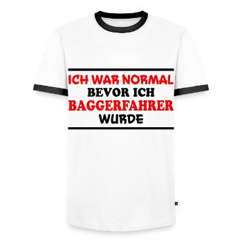 Baggerfahrer Spruch Lustiges Baggerfahrer Geschenk - Männer Kontrast-T-Shirt - Weiß/Schwarz - Vorne - AI Model Female 172 light (172cm) & AI Model Male 178 dark (178cm)