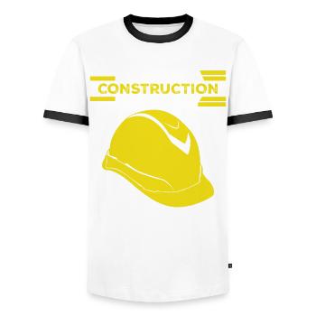 Construction Site Construction Manager - Men's Ringer Shirt - white/black - Front - AI Model Female 172 light (172cm) & AI Model Male 178 dark (178cm)