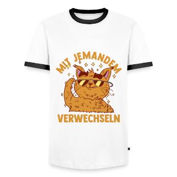 Lustige Sprüche Arbeitskollegen Bürohumor - Männer Kontrast-T-Shirt - Weiß/Schwarz - Vorne - AI Model Female 172 light (172cm) & AI Model Male 178 dark (178cm)