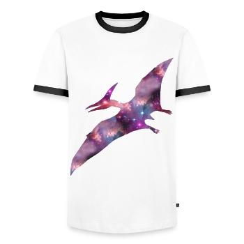 Pterosaur Space Dinosaur Dino Pterosauria - Men's Ringer Shirt - white/black - Front - AI Model Female 172 light (172cm) & AI Model Male 178 dark (178cm)
