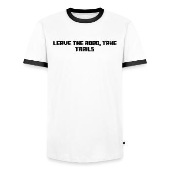 Randonnée pédestre - Quittez la route, empruntez les sentiers - T-shirt contrasté Homme - blanc/noir - Devant - AI Model Female 172 light (172cm) & AI Model Male 178 dark (178cm)