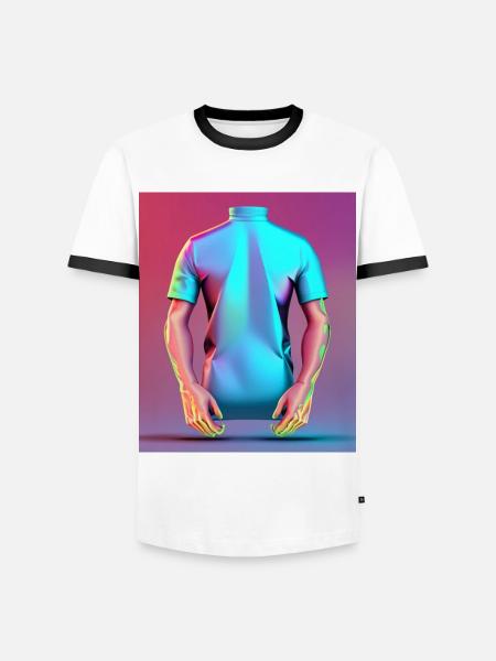 Ethereal Power: Holographic Muscles - Men's Ringer Shirt - white/black