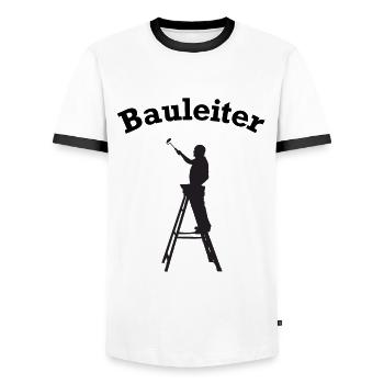 Funny Construction Manager Head Construction Site Design - Men's Ringer Shirt - white/black - Front - AI Model Female 172 light (172cm) & AI Model Male 178 dark (178cm)