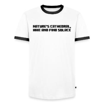 Wandern - Nature's cathedral, hike and find - Männer Kontrast-T-Shirt - Weiß/Schwarz - Vorne - AI Model Female 172 light (172cm) & AI Model Male 178 dark (178cm)