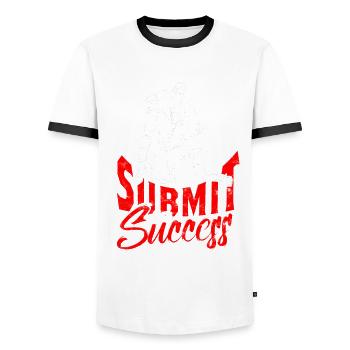 Sambo Soumettre au Succès - T-shirt contrasté Homme - blanc/noir - Devant - AI Model Female 172 light (172cm) & AI Model Male 178 dark (178cm)