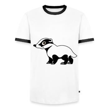 Honey Badger Cute Honey Badgers - Men's Ringer Shirt - white/black - Front - AI Model Female 172 light (172cm) & AI Model Male 178 dark (178cm)