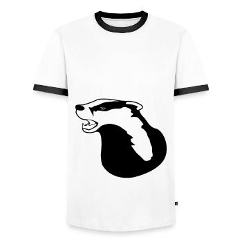 Honey Badgers Honey Badger - Männer Kontrast-T-Shirt - Weiß/Schwarz - Vorne - AI Model Female 172 light (172cm) & AI Model Male 178 dark (178cm)