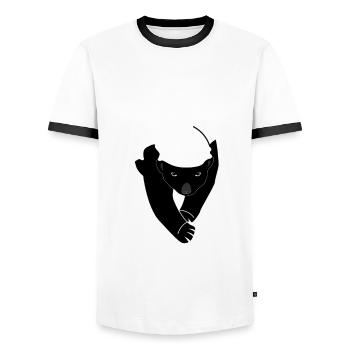 Honeybadger Honey Badgers Honey Badger - Men's Ringer Shirt - white/black - Front - AI Model Female 172 light (172cm) & AI Model Male 178 dark (178cm)