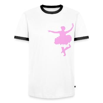 Ballerina Dancing Ballet Dancer - Men's Ringer Shirt - white/black - Front - AI Model Female 172 light (172cm) & AI Model Male 178 dark (178cm)