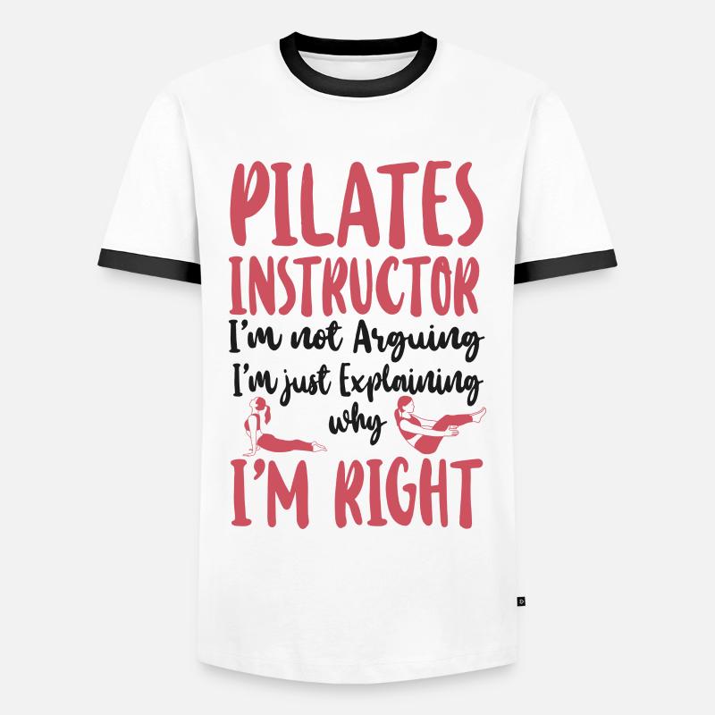 Pilates Instructor Teacher Pilates - Männer Kontrast-T-Shirt - Weiß/Schwarz