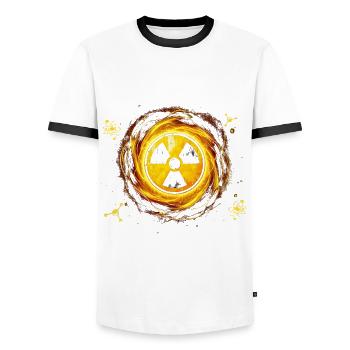 Nuclear Engineer Nuclear Energy Less CO2 - Men's Ringer Shirt - white/black - Front - AI Model Female 172 light (172cm) & AI Model Male 178 dark (178cm)