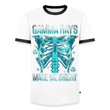 Nuclear Engineer Gamma Rays Made Me Bright - Men's Ringer Shirt - white/black - Front - AI Model Female 172 light (172cm) & AI Model Male 178 dark (178cm)