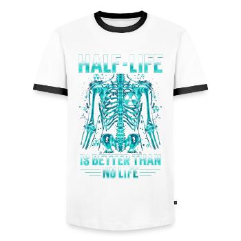 Nuclear Engineer Nuclear Technician - Men's Ringer Shirt - white/black - Front - AI Model Female 172 light (172cm) & AI Model Male 178 dark (178cm)