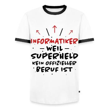 Informatiker Spruch Lustige Programmierer Geschenk - Männer Kontrast-T-Shirt - Weiß/Schwarz - Vorne - AI Model Female 172 light (172cm) & AI Model Male 178 dark (178cm)