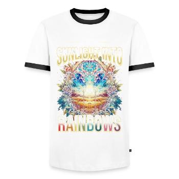 Stained Glass Turn Sunlight Into Rainbows - Men's Ringer Shirt - white/black - Front - AI Model Female 172 light (172cm) & AI Model Male 178 dark (178cm)