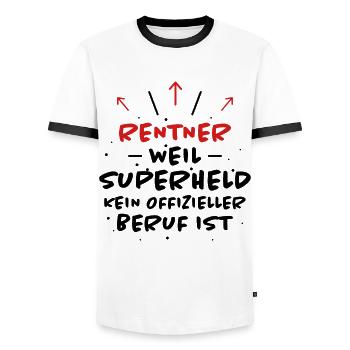 Rentner Spruch Rente Ruhestand Rentner Geschenk - Männer Kontrast-T-Shirt - Weiß/Schwarz - Vorne - AI Model Female 172 light (172cm) & AI Model Male 178 dark (178cm)