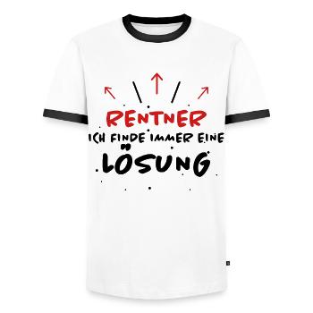 Rentner Spruch Rente Ruhestand Rentner Geschenk - Männer Kontrast-T-Shirt - Weiß/Schwarz - Vorne - AI Model Female 172 light (172cm) & AI Model Male 178 dark (178cm)