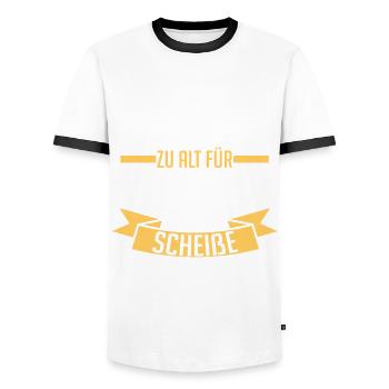 Zu Alt Für Den Scheiß - Männer Kontrast-T-Shirt - Weiß/Schwarz - Vorne - AI Model Female 172 light (172cm) & AI Model Male 178 dark (178cm)