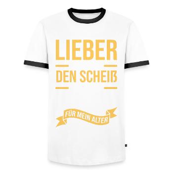 Zu Alt Für Den Scheiß - Männer Kontrast-T-Shirt - Weiß/Schwarz - Vorne - AI Model Female 172 light (172cm) & AI Model Male 178 dark (178cm)