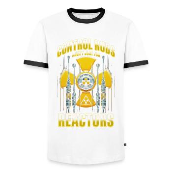 Nuclear Engineer Nuclear Technician - Men's Ringer Shirt - white/black - Front - AI Model Female 172 light (172cm) & AI Model Male 178 dark (178cm)