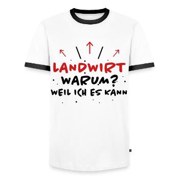 Landwirt Spruch Traktor Lustiges Landwirt Geschenk - Männer Kontrast-T-Shirt - Weiß/Schwarz - Vorne - AI Model Female 172 light (172cm) & AI Model Male 178 dark (178cm)