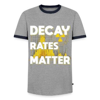 Nuclear Engineer Nuclear Technician Decay Rates Matter - Men's Ringer Shirt - grey/navy  - Front - AI Model Female 172 light (172cm) & AI Model Male 178 light (178cm)