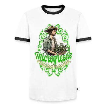Microgreen Microgreens Macroflavor - Men's Ringer Shirt - white/black - Front - AI Model Female 172 light (172cm) & AI Model Male 178 dark (178cm)