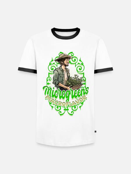 Microgreen Microgreens Macroflavor - Männer Kontrast-T-Shirt - Weiß/Schwarz