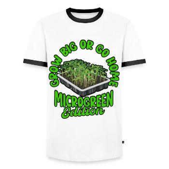 Micro-pousses Micro-pousses - T-shirt contrasté Homme - blanc/noir - Devant - AI Model Female 172 light (172cm) & AI Model Male 178 dark (178cm)