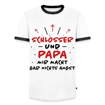 Schlosser Spruch Beruf Lustiges Schlosser Geschenk - Männer Kontrast-T-Shirt - Weiß/Schwarz - Vorne - AI Model Female 172 light (172cm) & AI Model Male 178 dark (178cm)