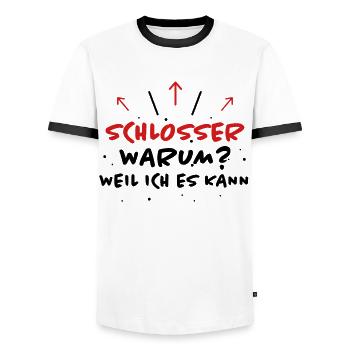 Schlosser Spruch Beruf Lustiges Schlosser Geschenk - Männer Kontrast-T-Shirt - Weiß/Schwarz - Vorne - AI Model Female 172 light (172cm) & AI Model Male 178 dark (178cm)