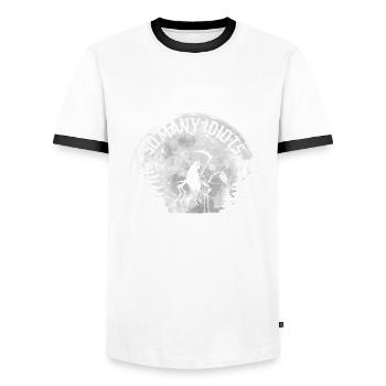 Tant d’idiots mais une seule faux - Grim Reaper - T-shirt contrasté Homme - blanc/noir - Devant - AI Model Female 172 light (172cm) & AI Model Male 178 dark (178cm)