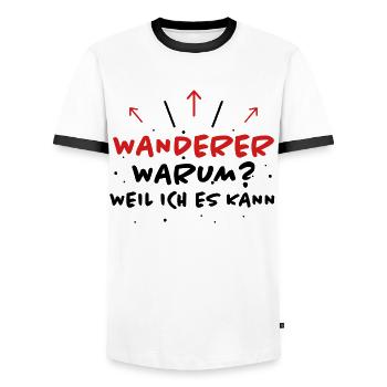 Wanderer Spruch Wandern Lustiges Wanderer Geschenk - Männer Kontrast-T-Shirt - Weiß/Schwarz - Vorne - AI Model Female 172 light (172cm) & AI Model Male 178 dark (178cm)