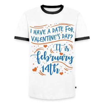 Saint-Valentin petit ami Girlfirend - T-shirt contrasté Homme - blanc/noir - Devant - AI Model Female 172 light (172cm) & AI Model Male 178 dark (178cm)