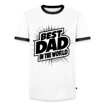 Bester Papa für immer zum Vatertag od. Geburtstag - Männer Kontrast-T-Shirt - Weiß/Schwarz - Vorne - AI Model Female 172 light (172cm) & AI Model Male 178 dark (178cm)