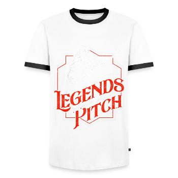 Les légendes du hurling se font sur le terrain - T-shirt contrasté Homme - blanc/noir - Devant - AI Model Female 172 light (172cm) & AI Model Male 178 dark (178cm)
