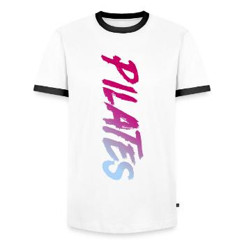 Pilates Instructor Teacher Pilates - Männer Kontrast-T-Shirt - Weiß/Schwarz - Vorne - AI Model Female 172 light (172cm) & AI Model Male 178 dark (178cm)