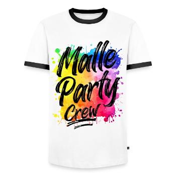 Malle Party Crew Bunt Klecks Mallorca - T-shirt contrasté Homme - blanc/noir - Devant - AI Model Female 172 light (172cm) & AI Model Male 178 dark (178cm)