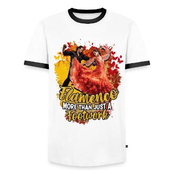 Flamenco Plus qu’un simple jeu de jambes sophistiqué - T-shirt contrasté Homme - blanc/noir - Devant - AI Model Female 172 light (172cm) & AI Model Male 178 dark (178cm)