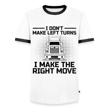 Trucker Fahren Papa Trucker Vater LKW-Fahrer - Männer Kontrast-T-Shirt - Weiß/Schwarz - Vorne - AI Model Female 172 light (172cm) & AI Model Male 178 dark (178cm)