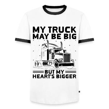Trucker Fahren Papa Trucker Vater LKW Fahrer - Männer Kontrast-T-Shirt - Weiß/Schwarz - Vorne - AI Model Female 172 light (172cm) & AI Model Male 178 dark (178cm)