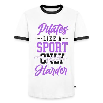 Pilates Instructor Teacher Pilates - Männer Kontrast-T-Shirt - Weiß/Schwarz - Vorne - AI Model Female 172 light (172cm) & AI Model Male 178 dark (178cm)